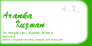 aranka kuzman business card